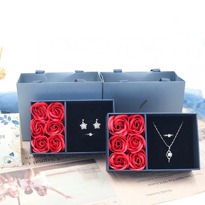 Ourwarm Unique Lover's Rose Flowers Gift Set Necklace Valentine Flower Box for Valentines