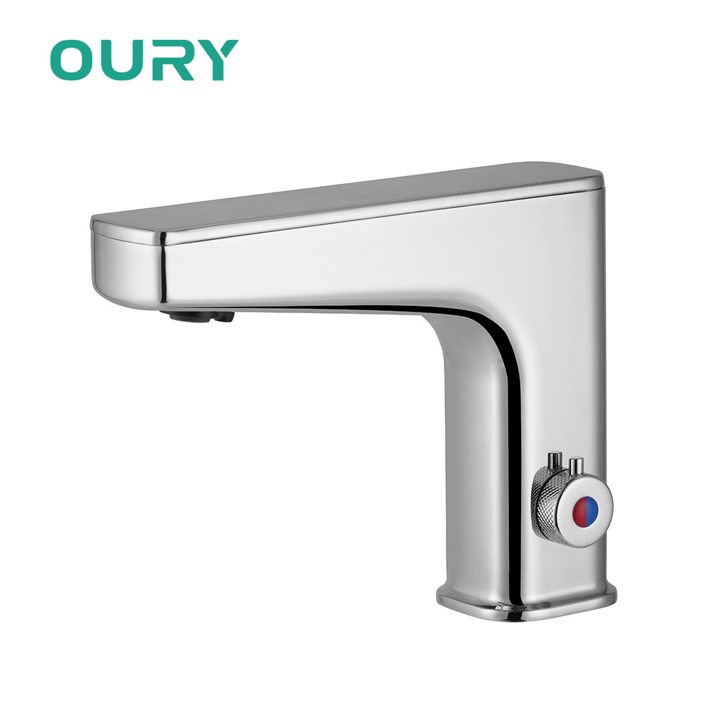 2022 New Design Automatic Laser Sensor Zinc Alloy Basin Water Tap Mixers Temperature Adjustable Faucet for Bathroom