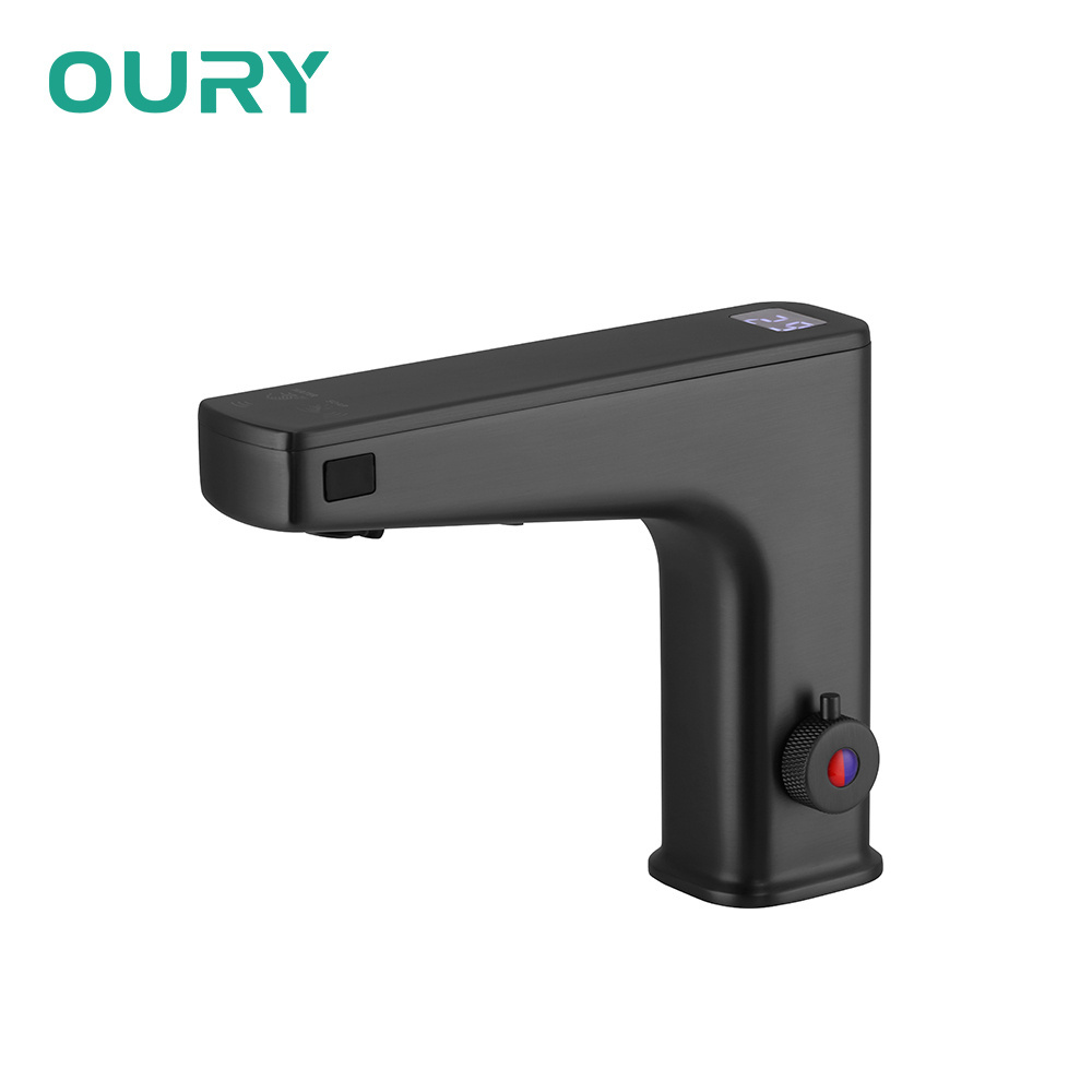 2022 Matte Black Auto Laser Induction Faucet And Hand Soap Dispenser Touchless Water Tap Sanitizer Dispenser For Bathroom