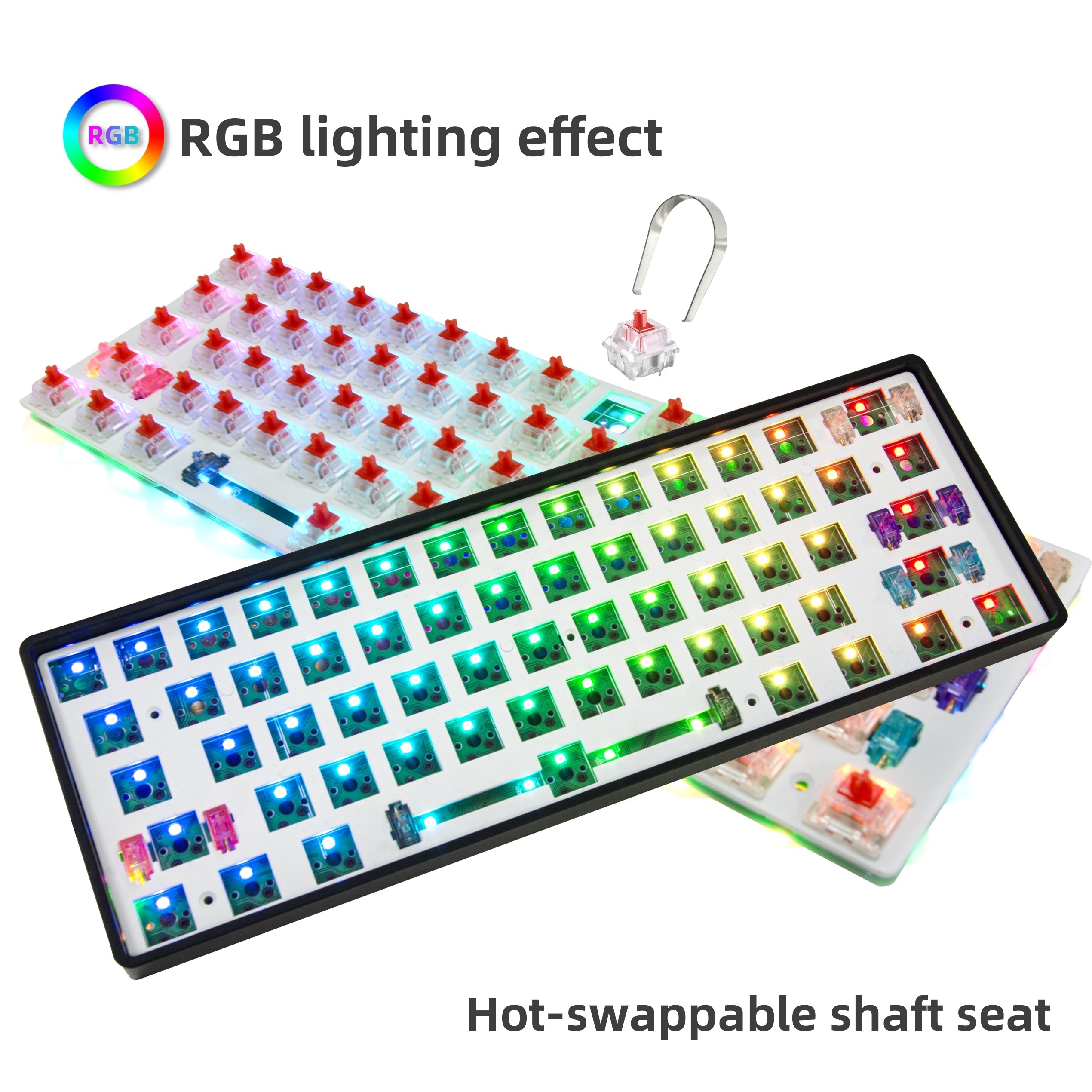 Ousaid keyboard DK61S DIY wireless hotswappable Gateron optical switch 60% slim red switch rgb gaming mechanical