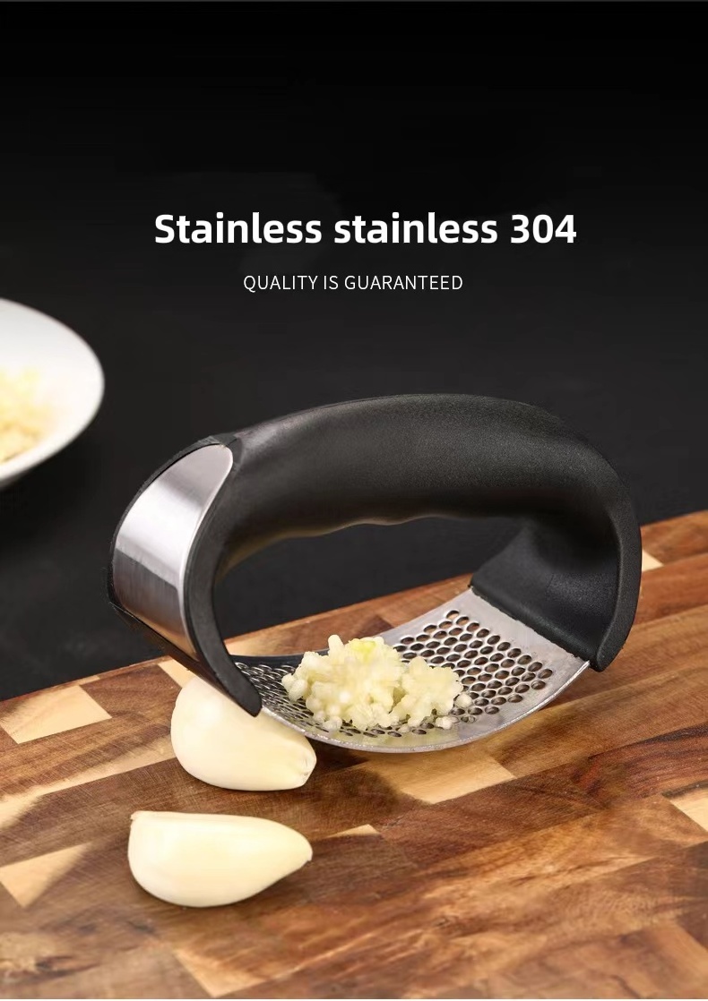 Amazon handheld food grade stainless steel  garlic chopper tools ginger crusher  garlic press