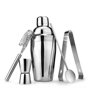 New product bar tools stainless steel cocktail shaker set 5pcs wine boston cocktail shaker