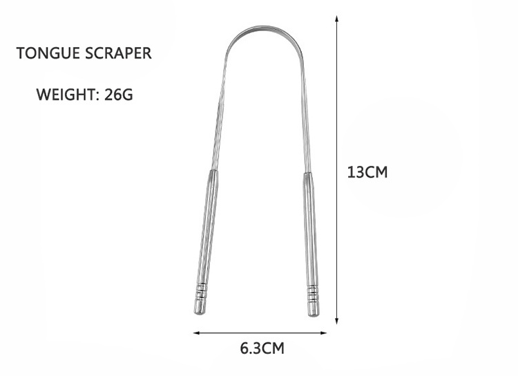 Amazon hot sell Oral hygiene safe stainless steel tongue cleaner tongue scraper