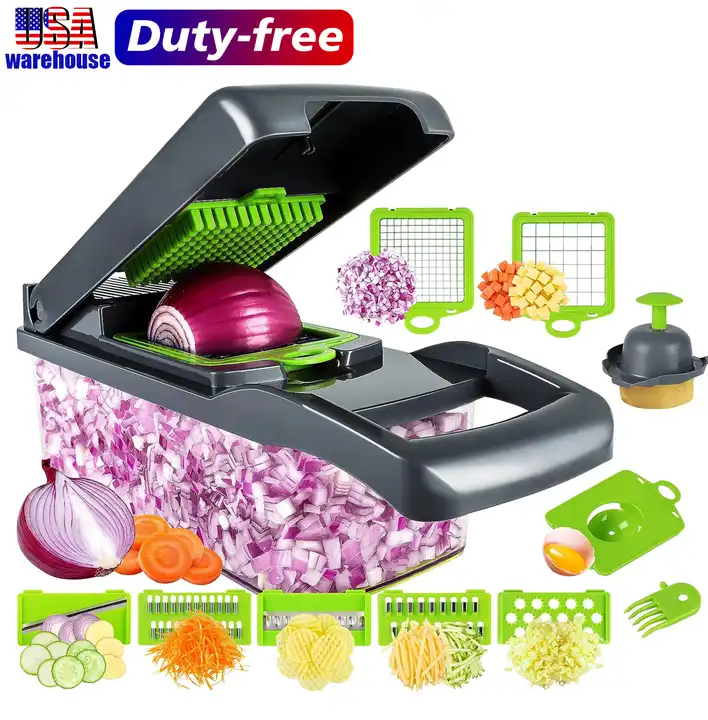 Wholesale 18 in 1 fruit vegetable chopper tools Onion garlic press utensils kitchen gadgets accessories mandoline cheese grater