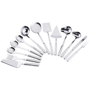 Factory price  kitchen utensils stainless steel Skimmer, ladle, turner, salad serving set