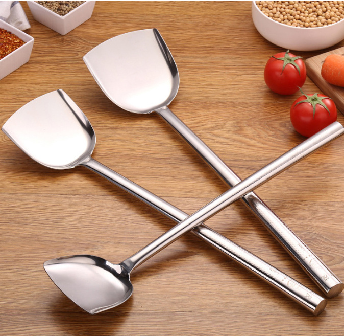 Best-selling restaurant stainless steel cooking tools  with wooden handle spatula