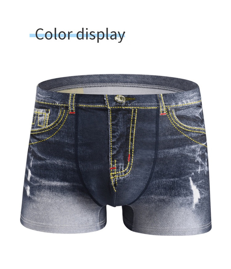 Seamless Man Boxer boys sex jeans 3d print underwear for jean men ropa interior de hombres Cuecas para Homens Slip pour hommes