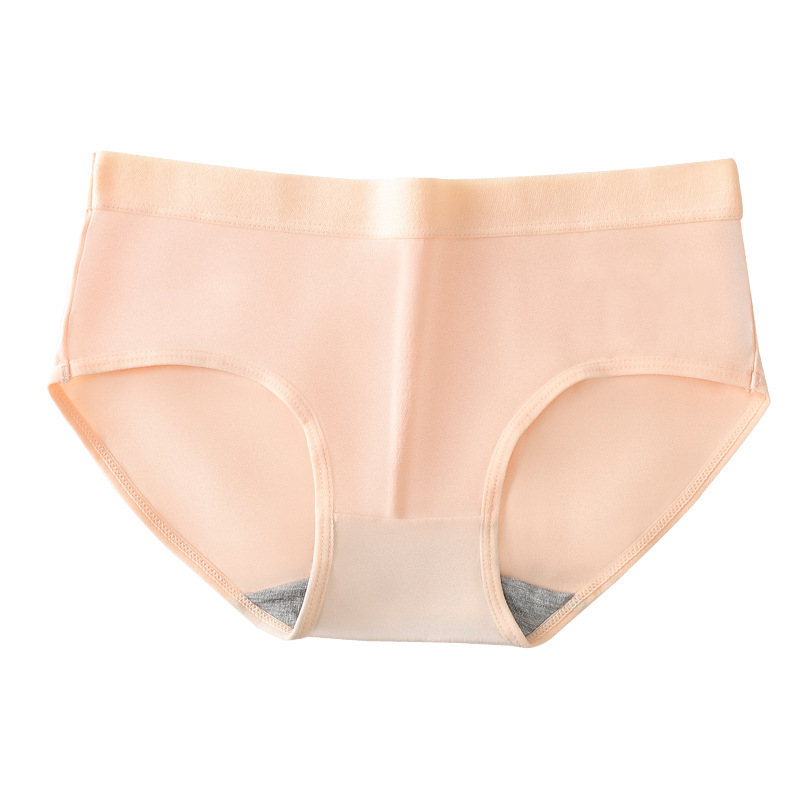 Malaysia women's underwear solid color panties breathable ladies 100 polyester satin panties