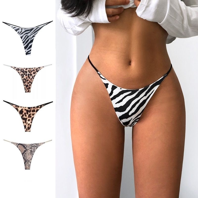 Plus size S-XL thong g-string Print Low Rise Ladies G String Panties Bikini Sexy Thong G-string for Women