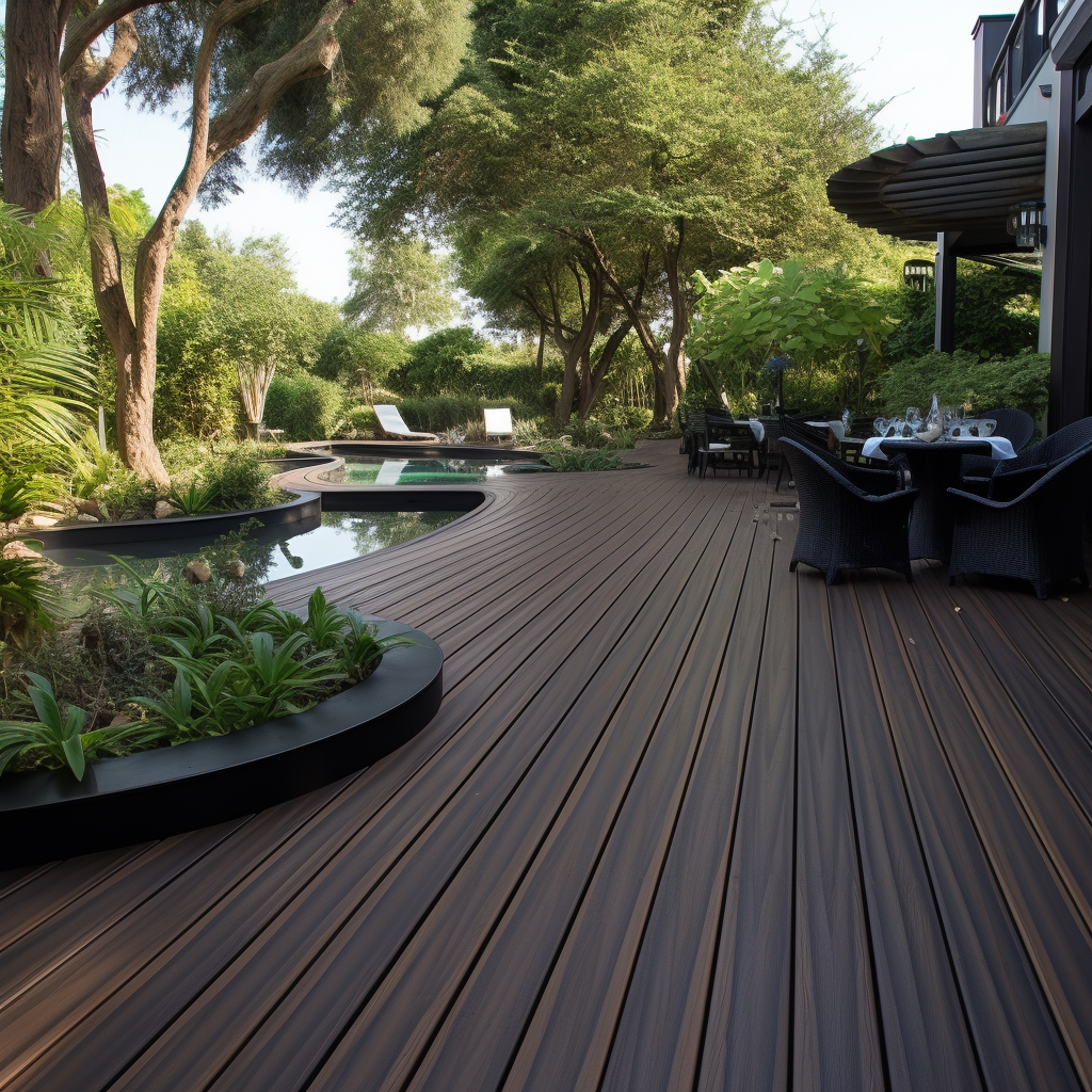 Interlocking wpc decking tiles Outdoor Balcony Garden Terrace Splicing Plastic Wood Floor Exterior