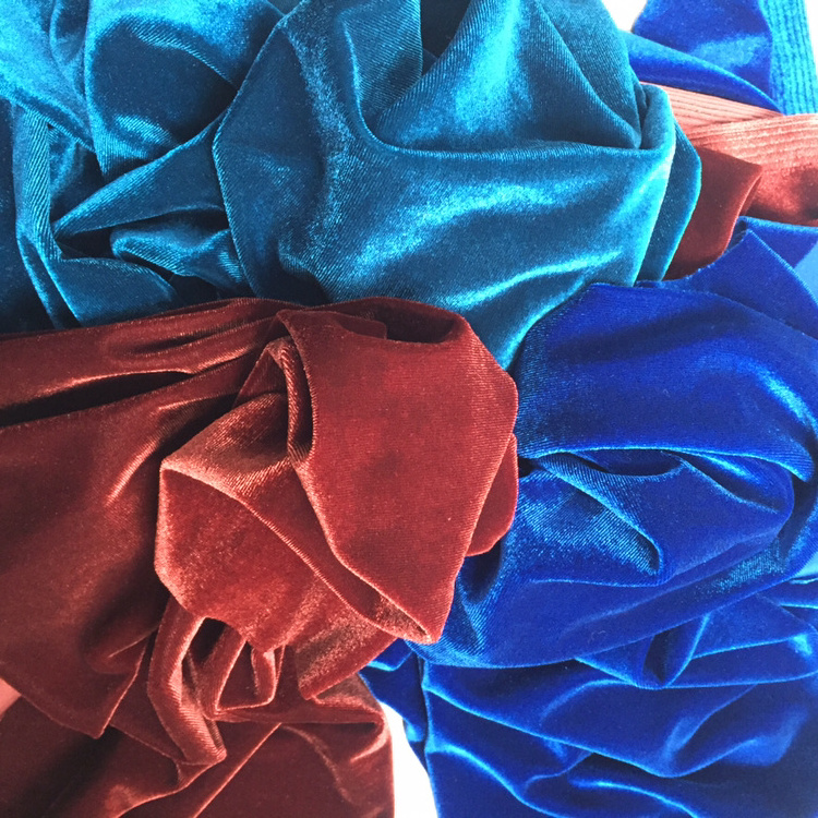 polyester spandex stretch curshed korean ice velvet for fashion dress warp knitting garment fabric