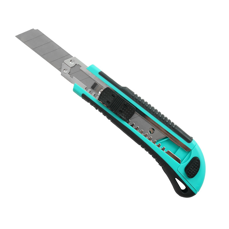 Newly released ABS soft plastic coated knife handle with retractable art knife belt locking cutting knife