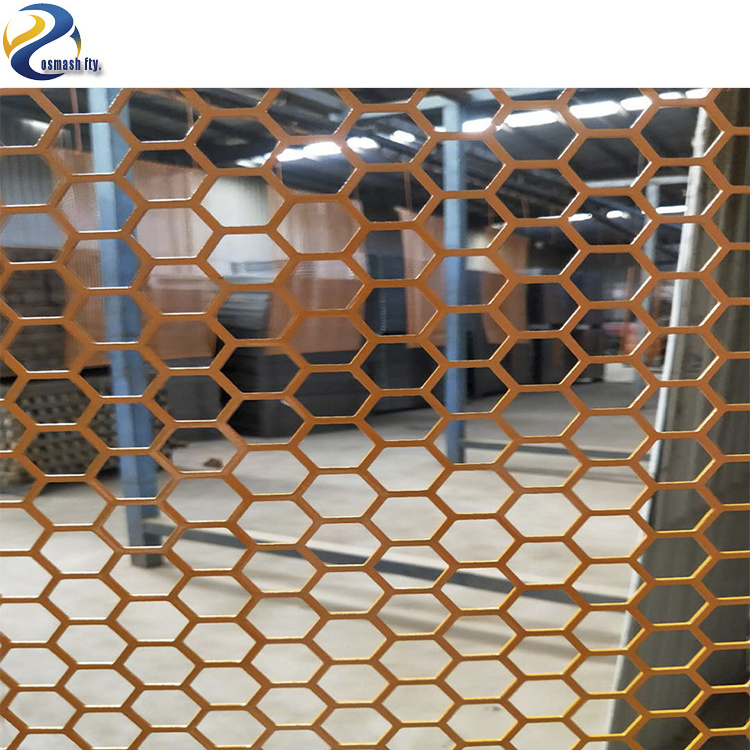 Hexagonal polyvinyl chloride coated aluminum grille with high-quality perforated metal mesh