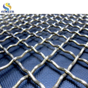 SS stainless steel galvanized  crimped wire mesh screen