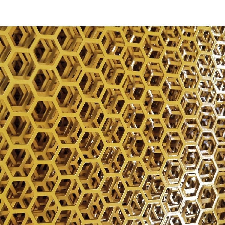 Hexagonal polyvinyl chloride coated aluminum grille with high-quality perforated metal mesh