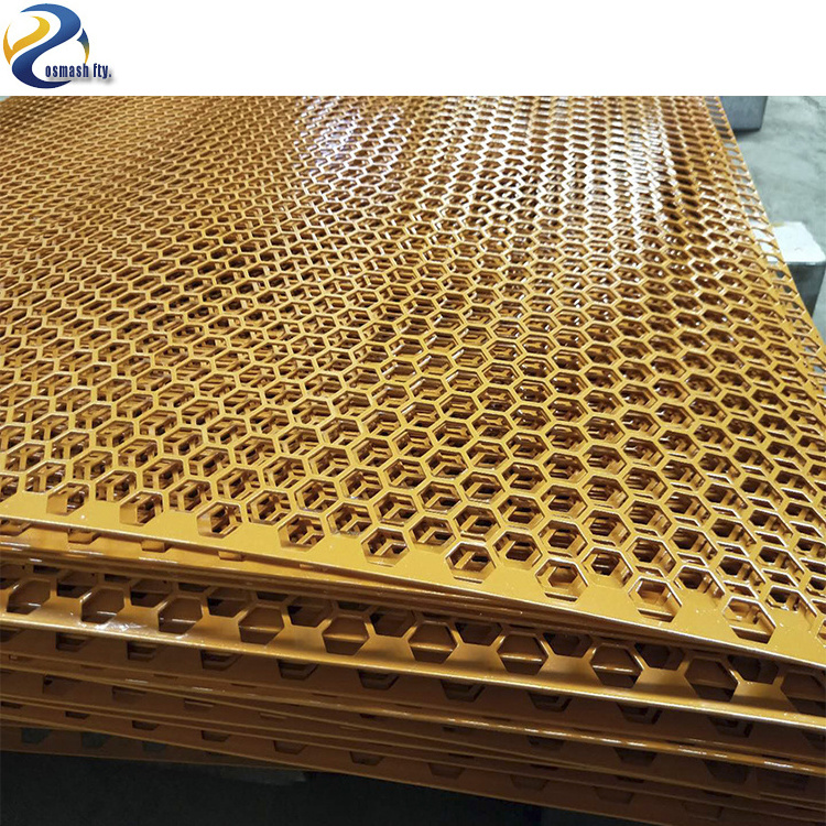 Hexagonal polyvinyl chloride coated aluminum grille with high-quality perforated metal mesh