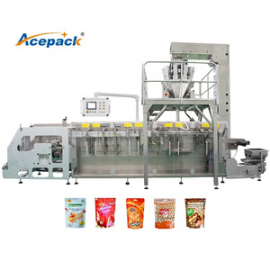 Flexible Zipper Bag Forming Filling Sunflower Seeds Cachew Nuts Beans Weighing Automatic Pouch Packing Machine