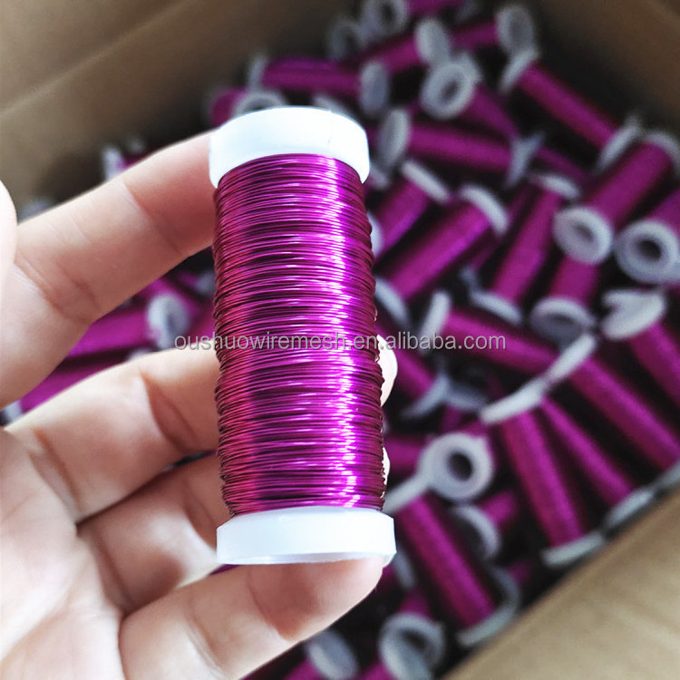 0.35mm x 50m rose pink colored beading jewelry wire flexible metal craft wire for handmade and jewelry accessories