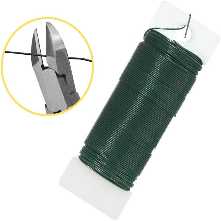 Green color 22 gauge 35 meters per paddle flexible iron wire craft garden wire for floral wreath decoration and garden crafts