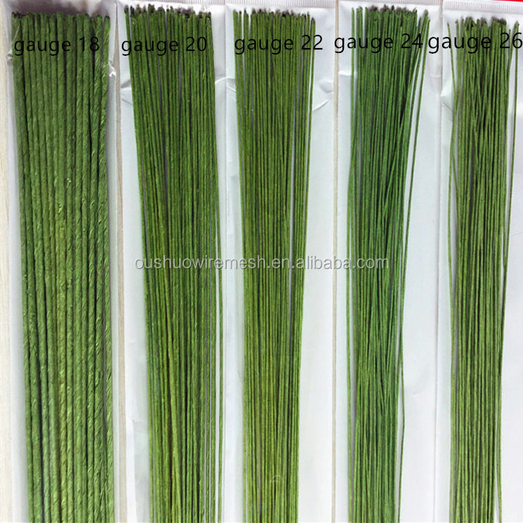 Decorative Garland Paper Wrapped Flower Stem Green Craft Wire for Artificial Flowers and Garlands