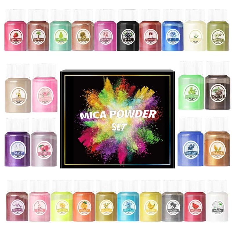 Factory price 30colors Mica powder pigment epoxy resin pearl powder for DIY handicraft and nail art