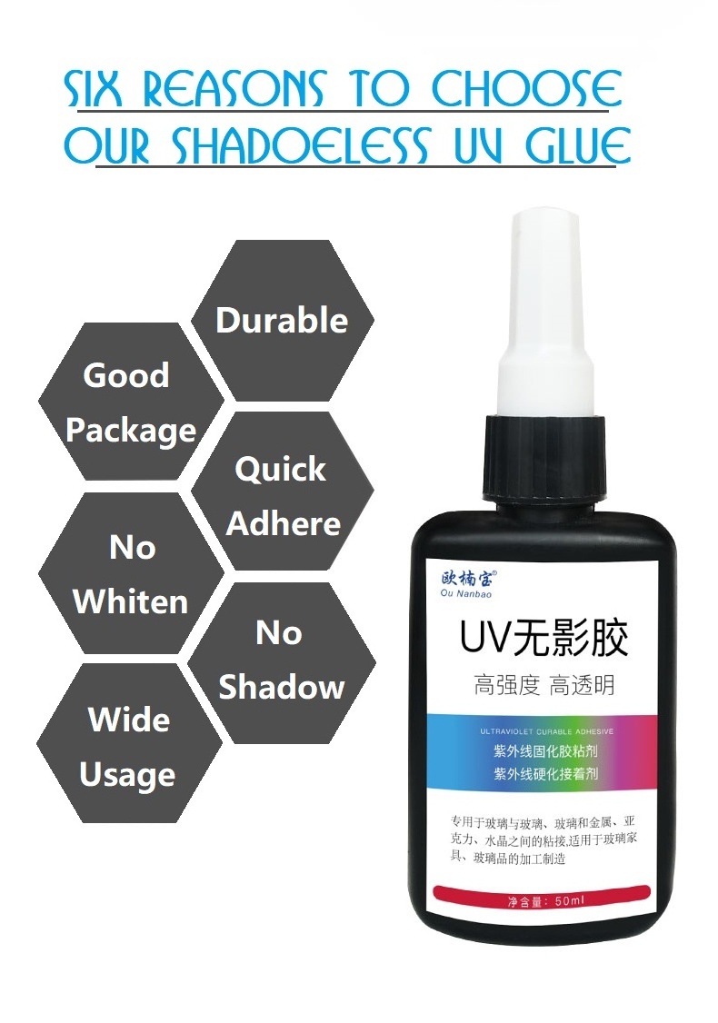 2022 Osbang 100 grams UV Shadow less Adhesive for Glass plastic acrylic adhesive UV glass repair glue