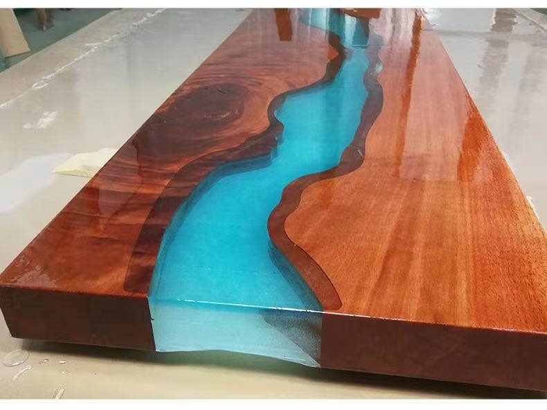 OS-810 20kg 3:1  Two-component super viscous transparent liquid crystal ab epoxy resin for Handmade crafts wood table