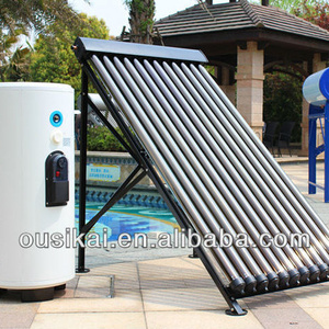 20 tubes Split pressurized Portable heat pipe solar water heater 200 liter rooftop