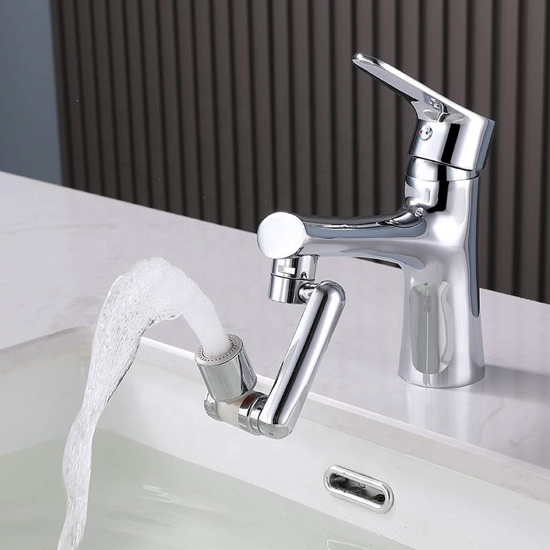 Universal Splash Filter Chrome Brass 1080 Robotic Arm Swivel Sink Faucet Extender Rotating with filter Bathroom accessories