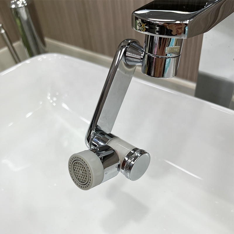 wholesale Tiktok Chrome brass 1080 Degree Robotic Arm Swivel Sink Faucet Extender Rotating with filter Universal installation