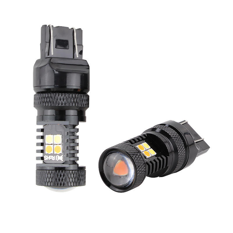 R8 Dual Color White & Yellow LED Signal Bulb 5.5W 600LM DC 10-30V Turn/DRL Car Switchback LED Light Bulbs 1157 3157 7443