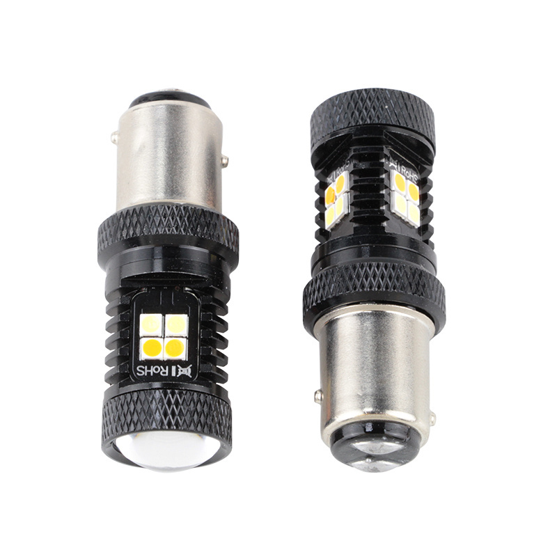 Wholesale 1157/BAY15D 7443 3157 LED Switchback 3030 16SMD Amber LED Turn Light White LED DRL Signal Light Auto Light Bulbs