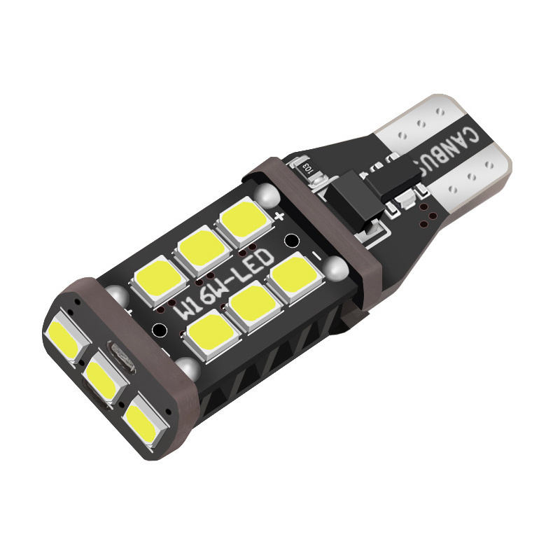 T15 Car Automotive LED Reversing Light Bulbs DC12V 600LM 4.5W 2835*15SMD Polarity Free High Brightness W16W No Error Canbus Free