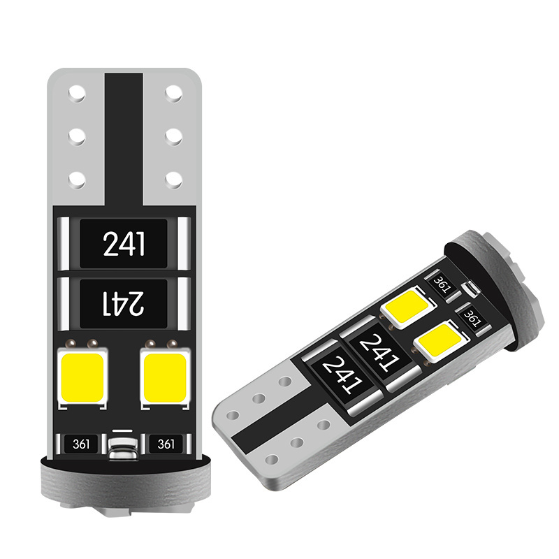 Hot Sale T10-06 Car Light Bulb 1.9W 190LM 3528* 8SMD LED Chip No Polarity White Color Canbus Free W5W W3W 192 Factory Directly