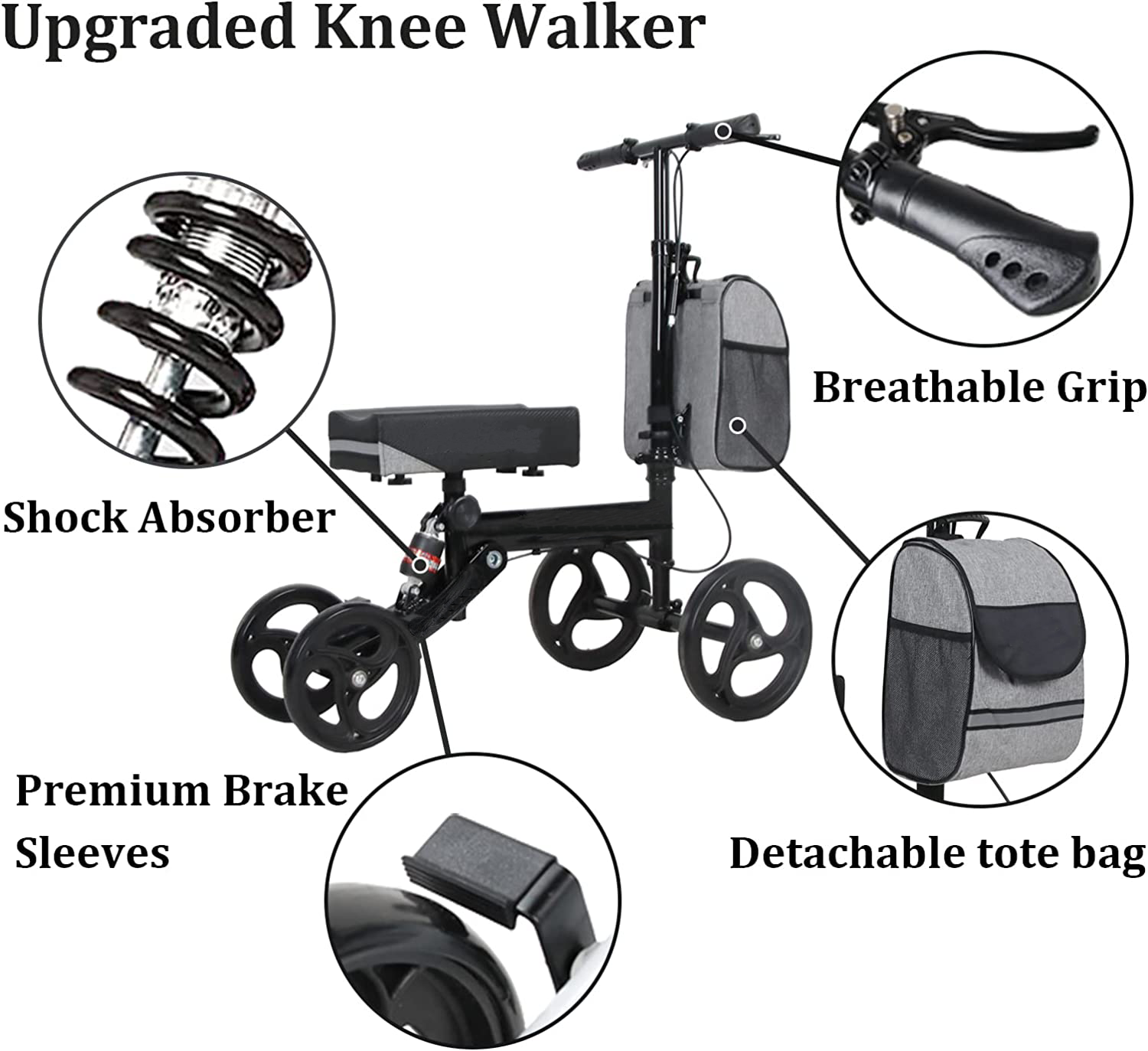 Ousite one leg car knee  scooter for disabled Walking walker crutches