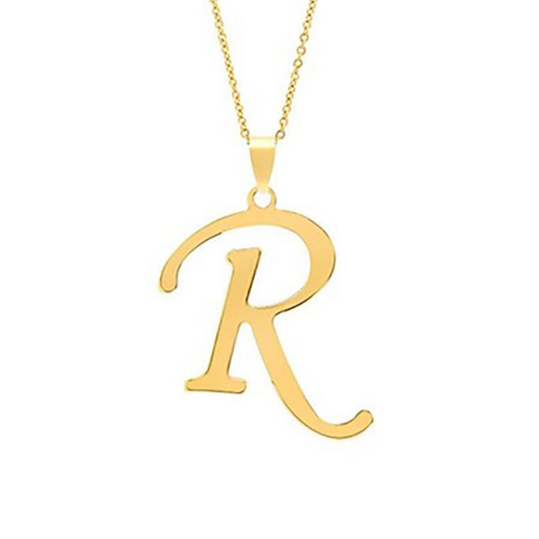 316L Stainless Steel 18K Gold Wholesale Initial Letter Pendant Necklace