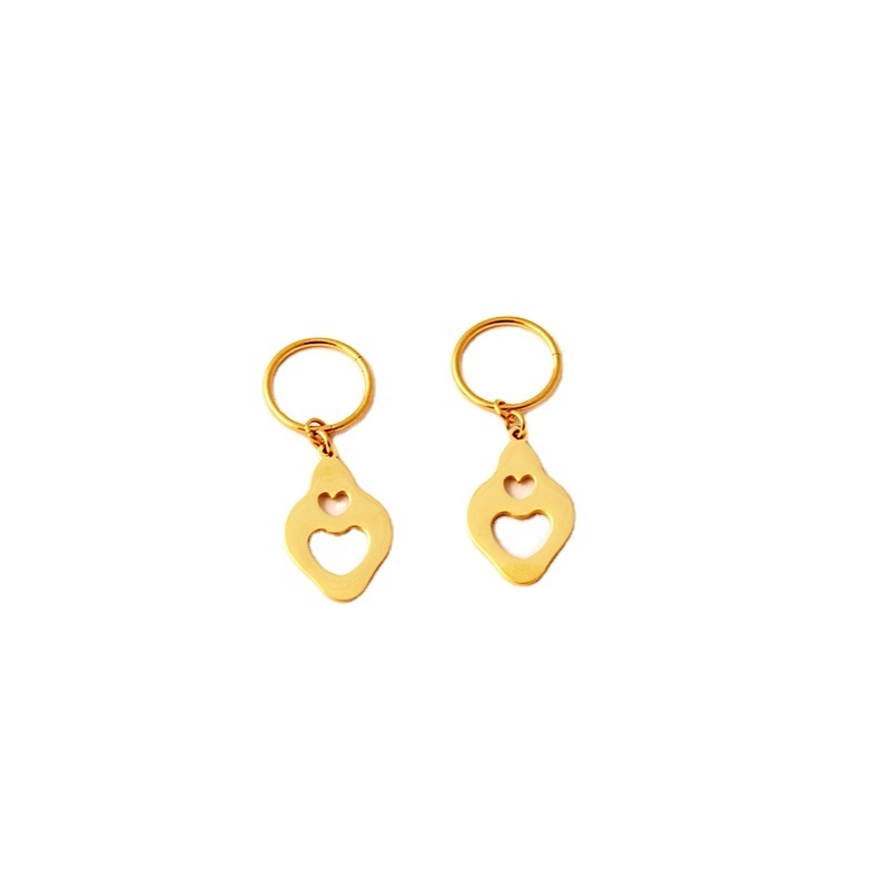 Fashion Women Jewelry 316L Stainless Steel 24K Gold Hoop Earring