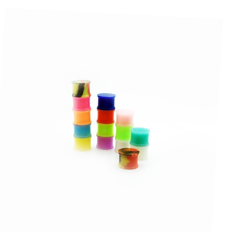 Colorful Solid Silicone Ear Flesh Tunnels Saddle Stretching Kit Ear Plugs Gauges Body Piercing Jewelry