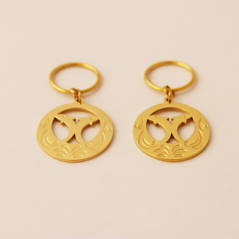 High Quality 316L Stainless Steel 24K Plated Gold Jewelry Kiribati Gold Earrings