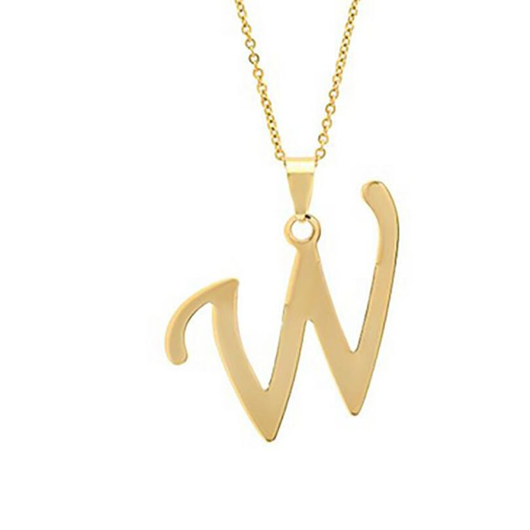 316L Stainless Steel 18K Gold Wholesale Initial Letter Pendant Necklace