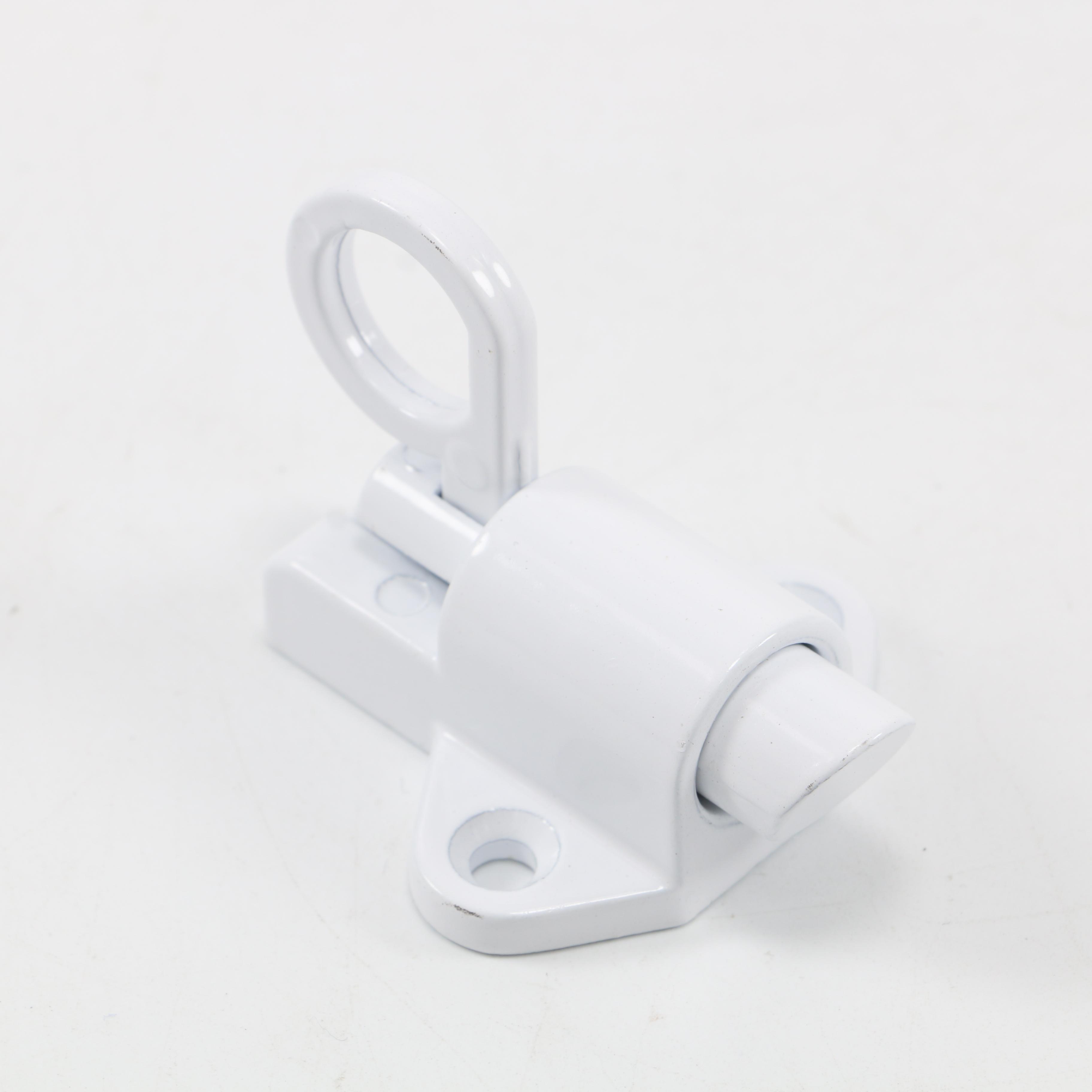 Factory Price Zinc Alloy Self-closing Automatic Latch Window Gate Security Latch Lock Pull Ring Spring Bounce Door White Bolt