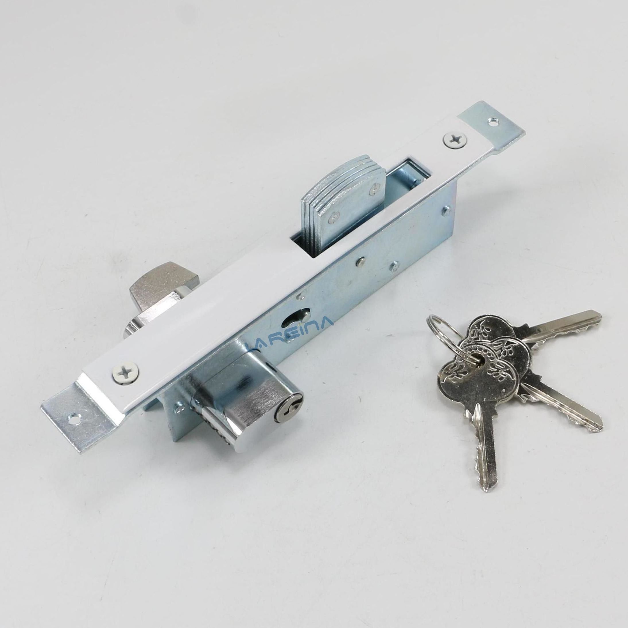 Straight Oval Keyhole Mortise Deadlock  Flat Bolt Door Lock with One Side Cylinder One Side Knob