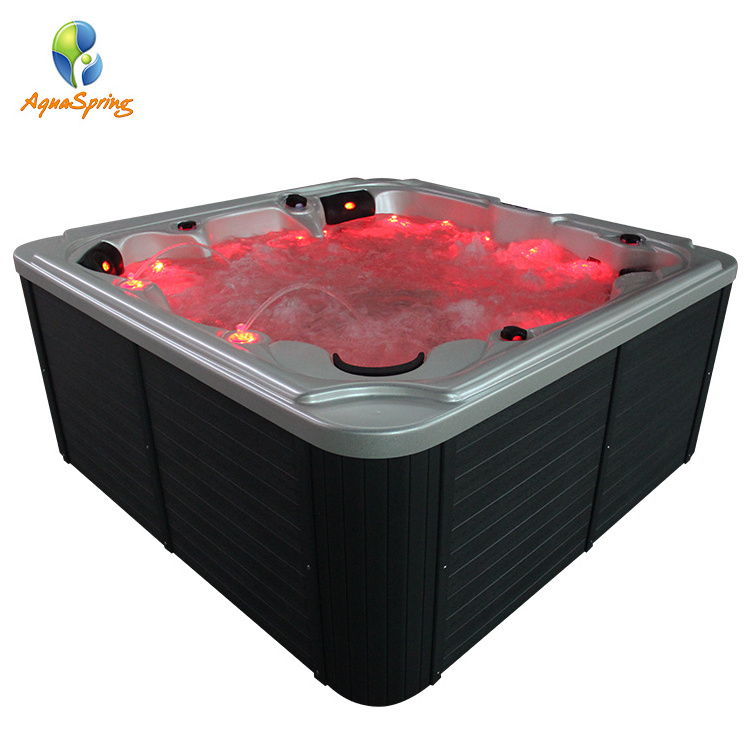 6 Person Acrylic Square Whirlpool Outdoor Hot Tub Spa