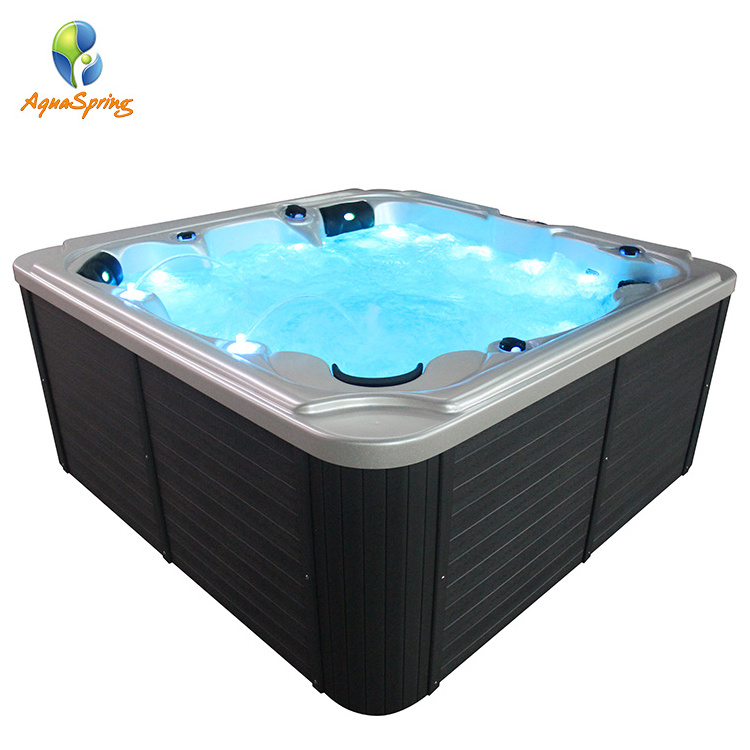 6 Person Acrylic Square Whirlpool Outdoor Hot Tub Spa