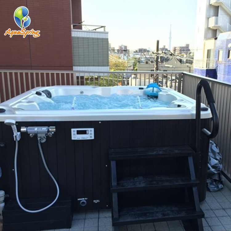 6 Person Acrylic Square Whirlpool Outdoor Hot Tub Spa