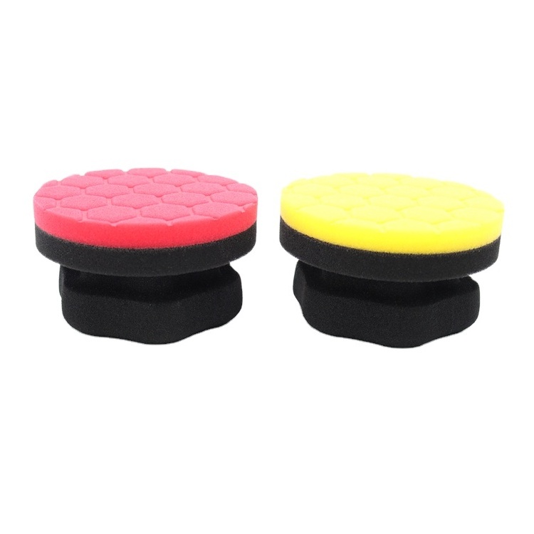 Popular Custom Logo Black Tire Dressing Applicator Car Tire Sponge Hexagon Car Sponge Pad Car Waxing Polish Foam Sponge