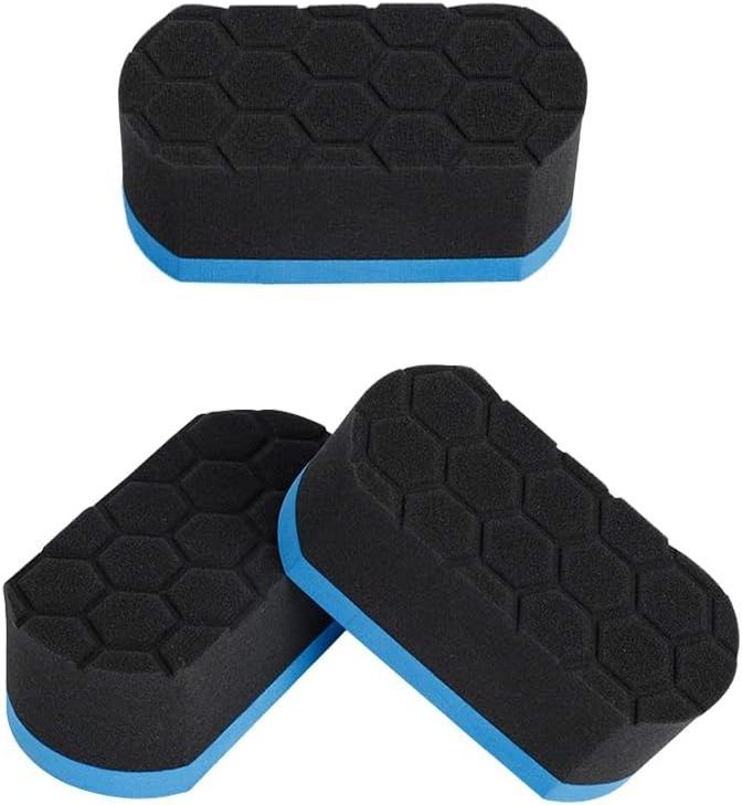 Superior Auto Sauce Detailing Easy Grip Soft Hex Logic Car Tire Shine/Dressing Applicator Pads Cleaning Foam Sponge