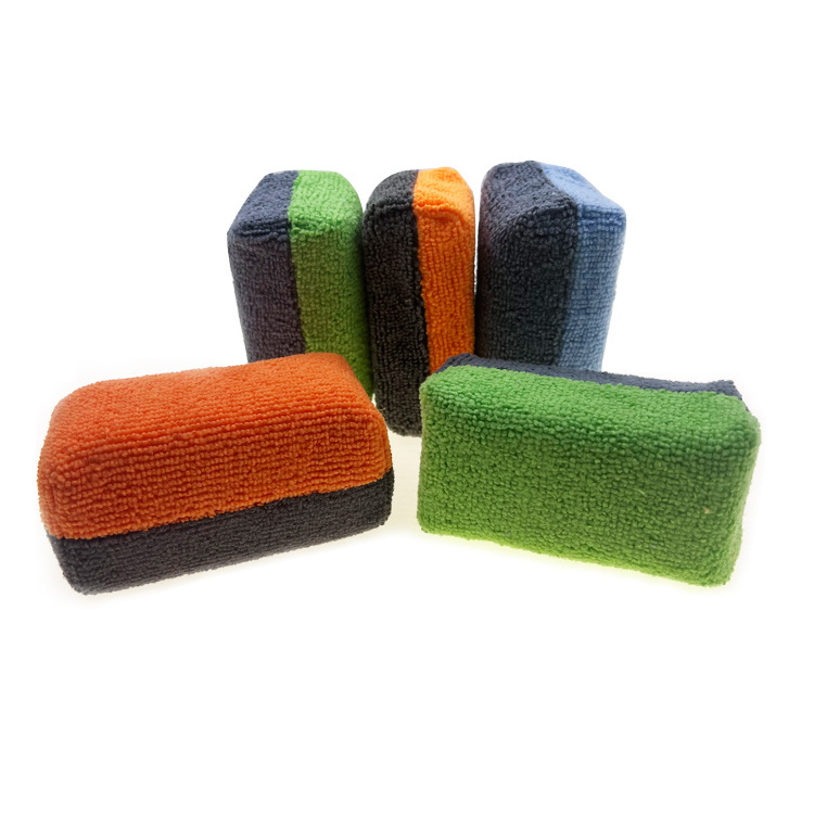 Hot selling Ceramic Car Coating Applicator Sponge with Plastic Barrier to Reduce Product Waste Microfiber Applicators