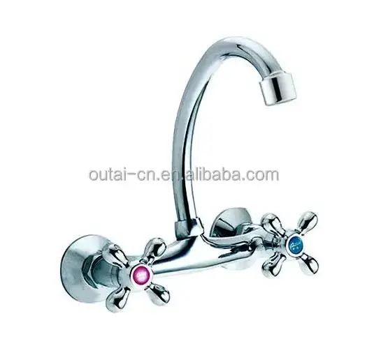 Pull Out Hot and Cold Water Tap Wall mounted Solid Brass Chrome nsf 61-9 Kitchen Sink Stainless Steel Mixer Faucet Parts