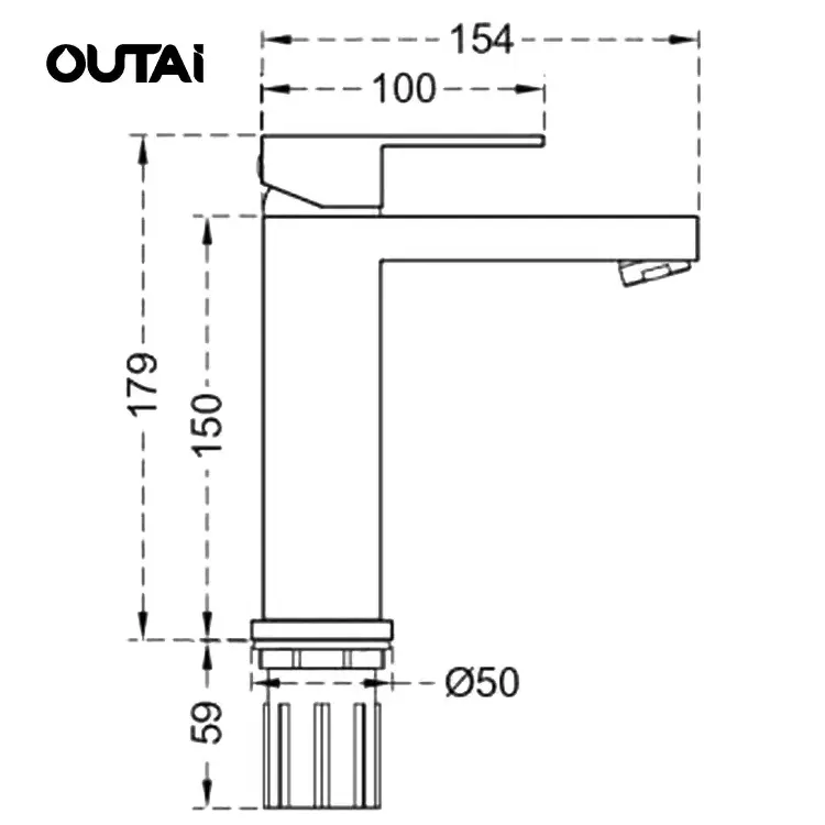 Custom design square type cold hot water bathroom basin faucet import